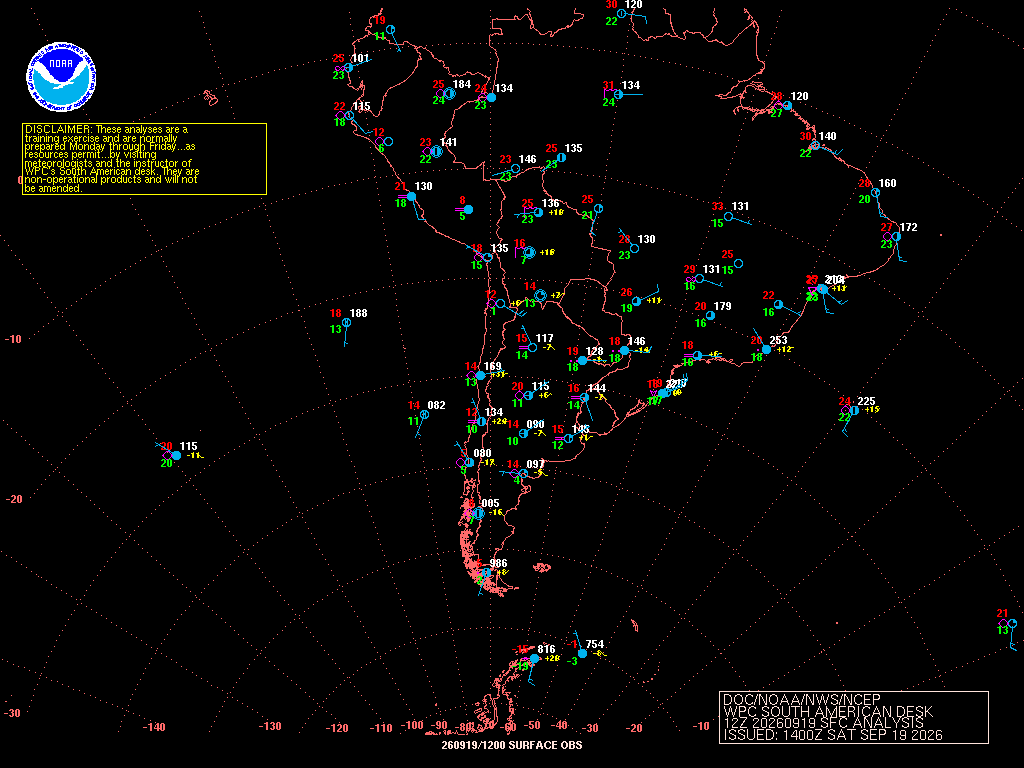 South America surface 12Z